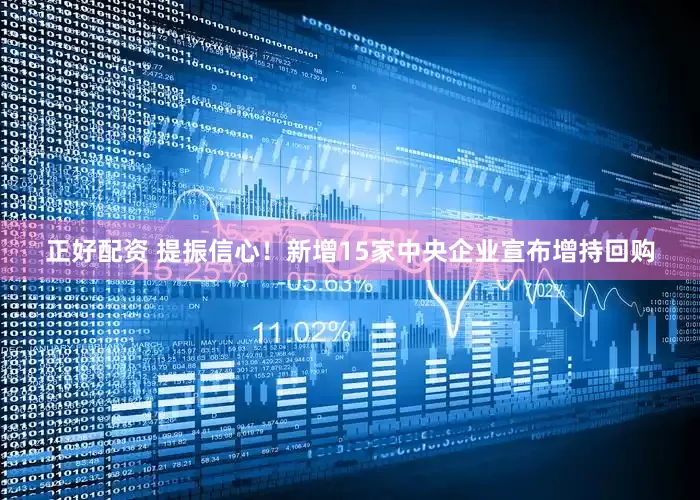 正好配资 提振信心！新增15家中央企业宣布增持回购