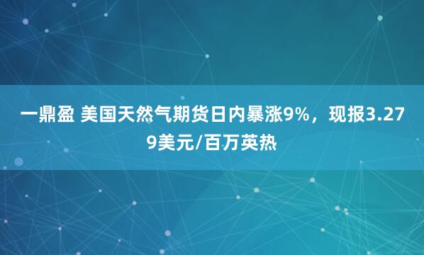 一鼎盈 美国天然气期货日内暴涨9%，现报3.279美元/百万英热